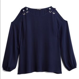 Papermoon Ilma Navy Blouse NWOT